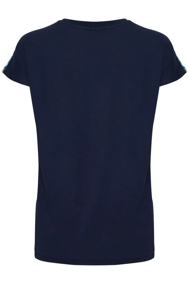 0112- Blue/Navy Mix Short Sleeve TShirt- Fransa