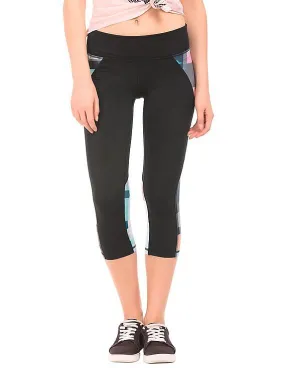 Aeropostale Printed Panels Active Crop Leggings