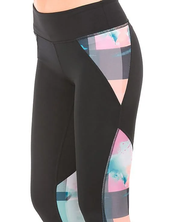 Aeropostale Printed Panels Active Crop Leggings