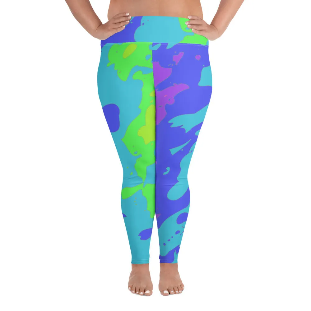 All-Over Print Plus Size Leggings tie dye