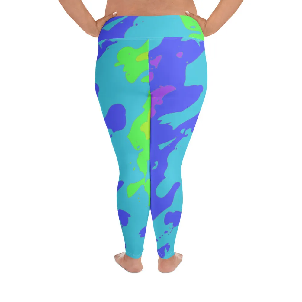 All-Over Print Plus Size Leggings tie dye