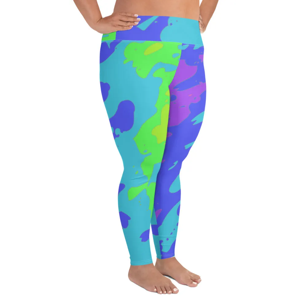 All-Over Print Plus Size Leggings tie dye