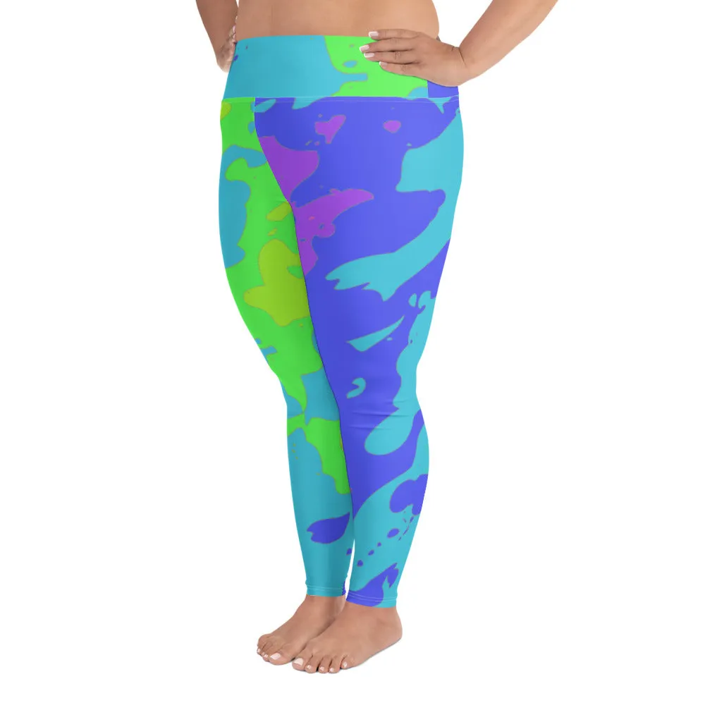 All-Over Print Plus Size Leggings tie dye