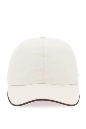 Baseball Cap With Leather Trim