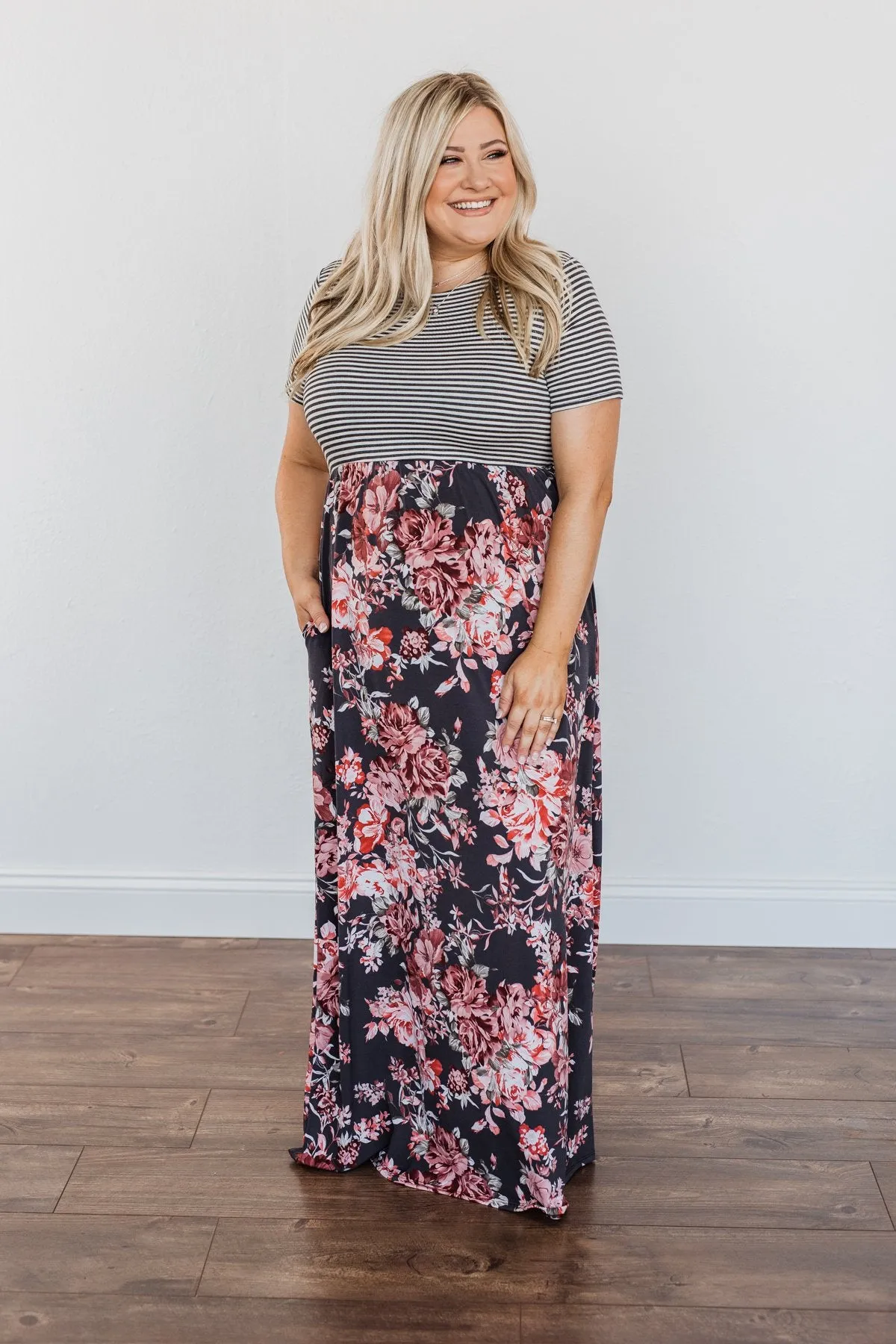 Beautiful As A Moonbeam Floral Maxi Dress- Ivory & Mauve