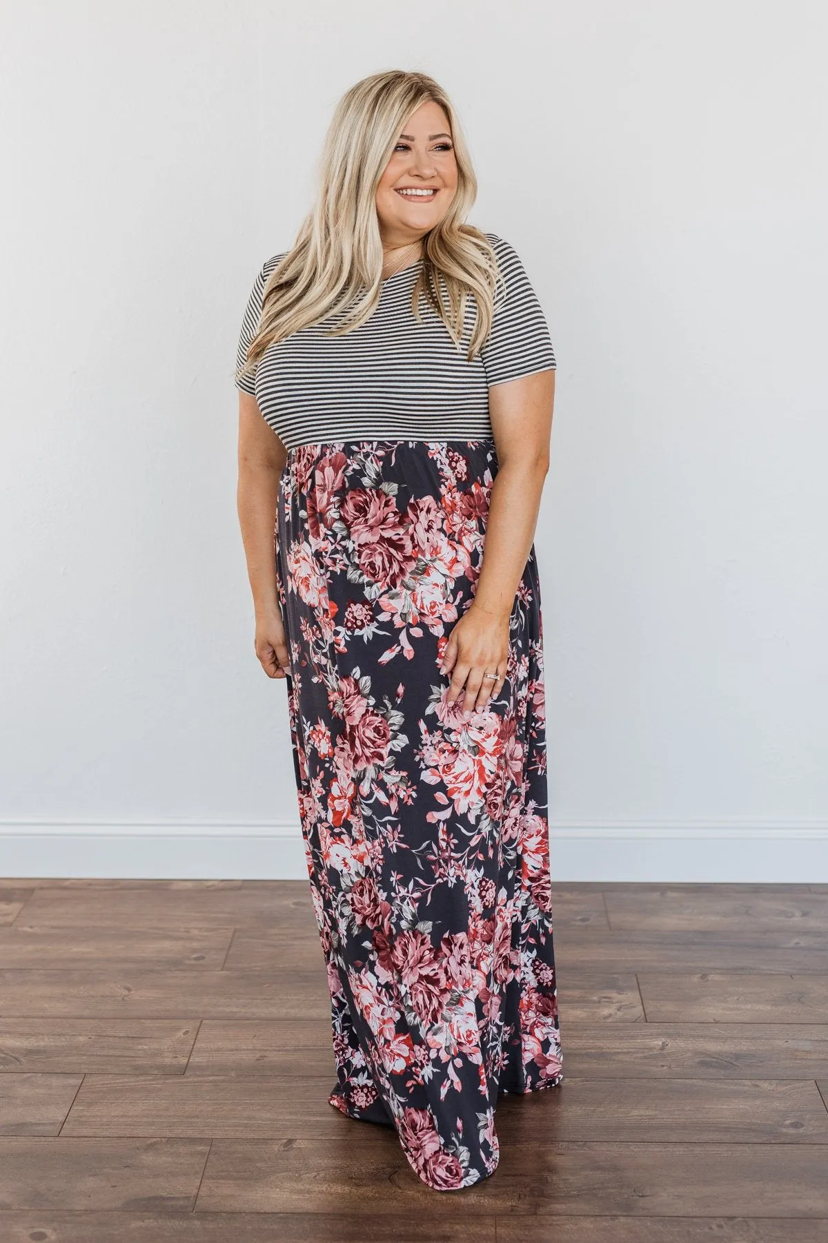 Beautiful As A Moonbeam Floral Maxi Dress- Ivory & Mauve