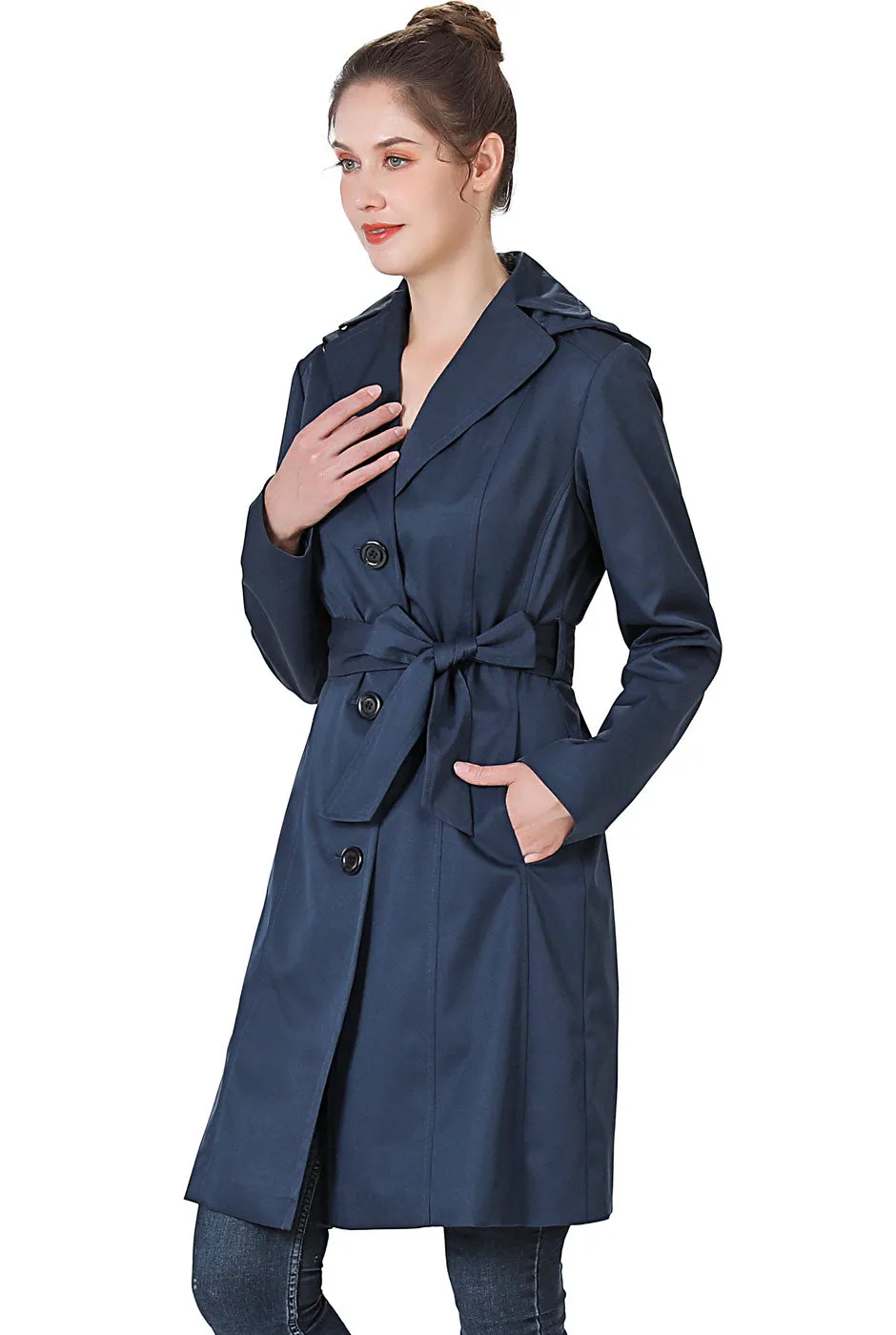 BGSD Women Aleah Waterproof Hooded Trench Coat