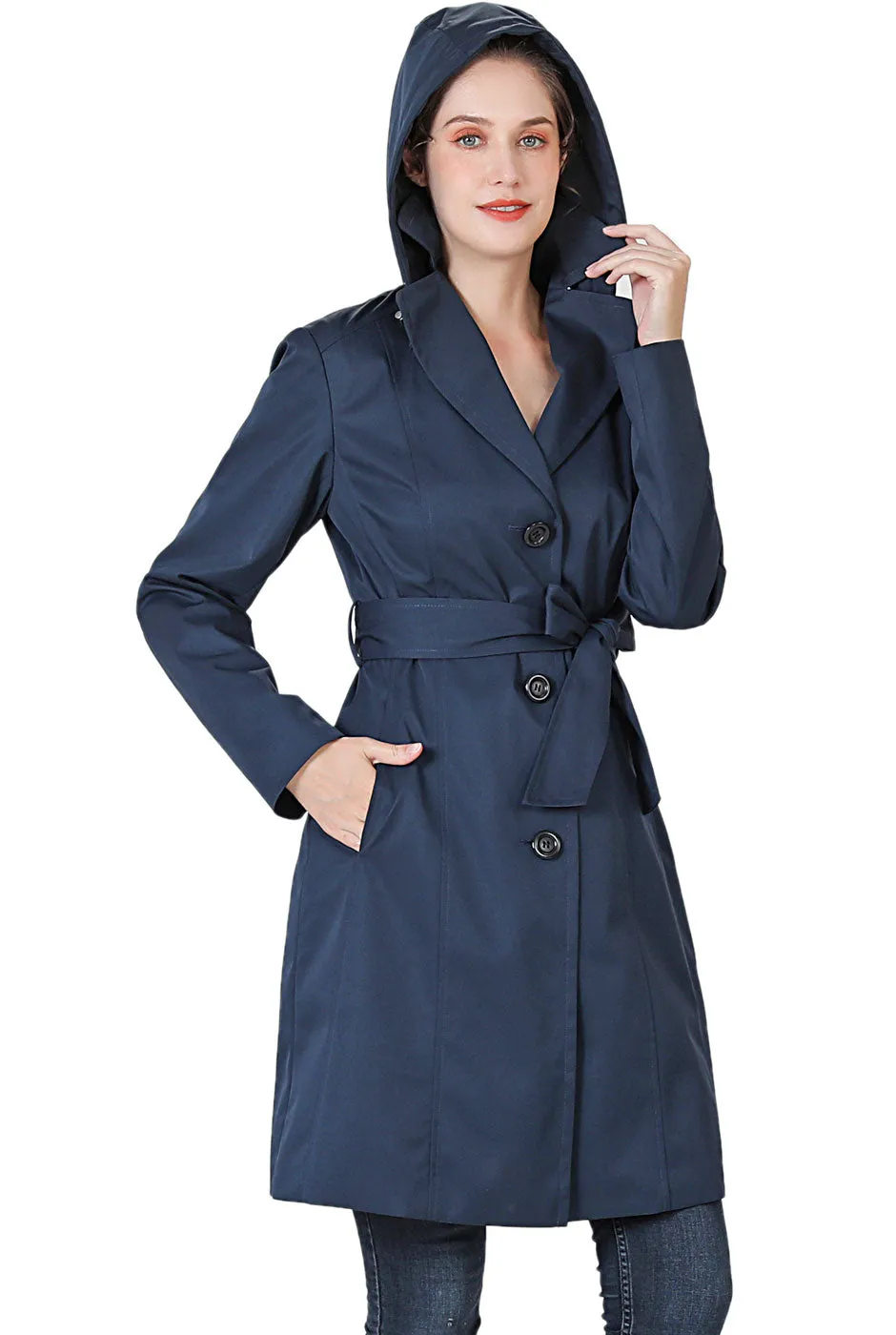 BGSD Women Aleah Waterproof Hooded Trench Coat