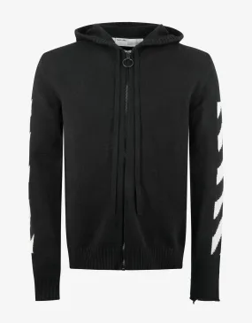 Black Arrows Hooded Zip Cardigan