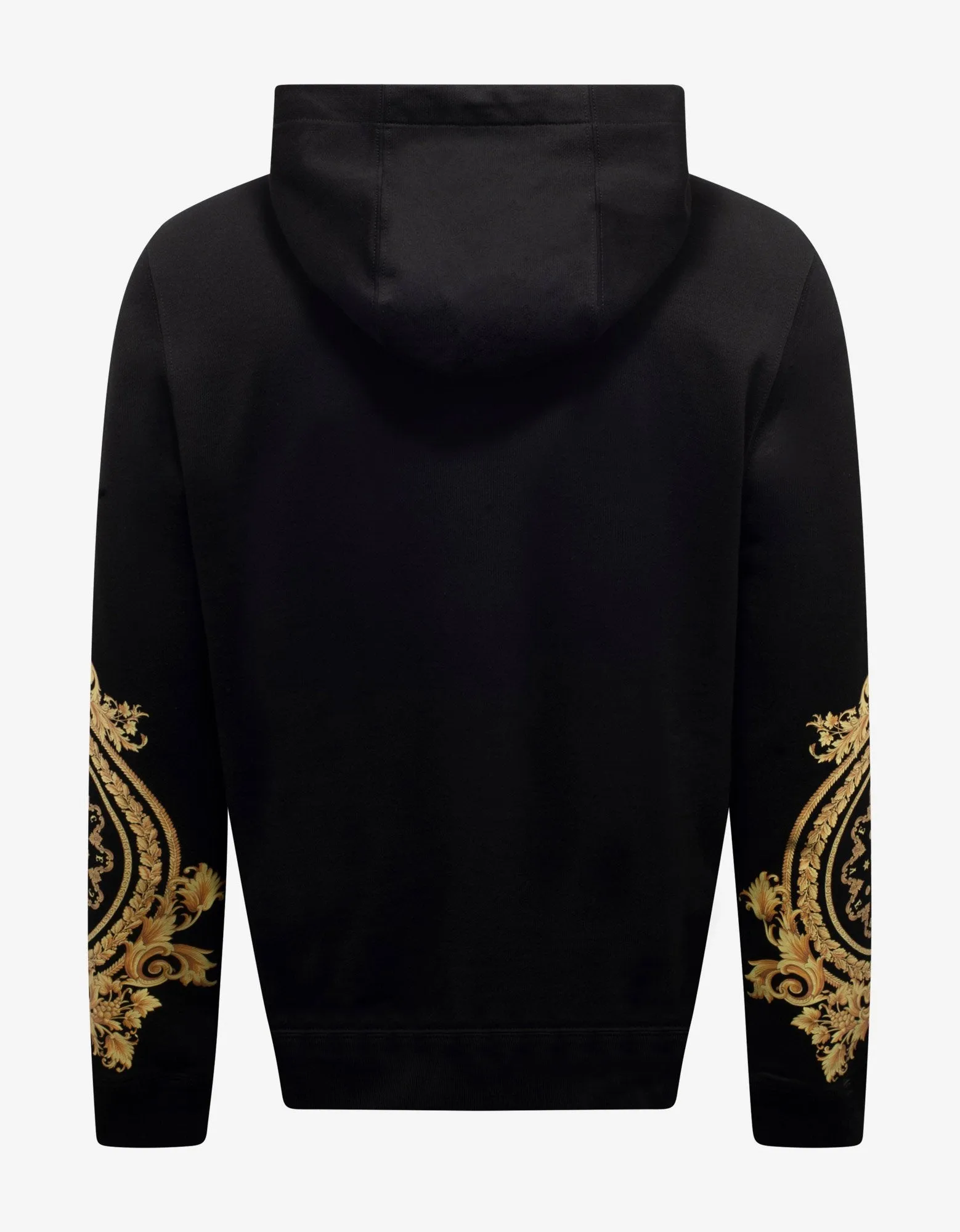 Black Barocco Print Hoodie