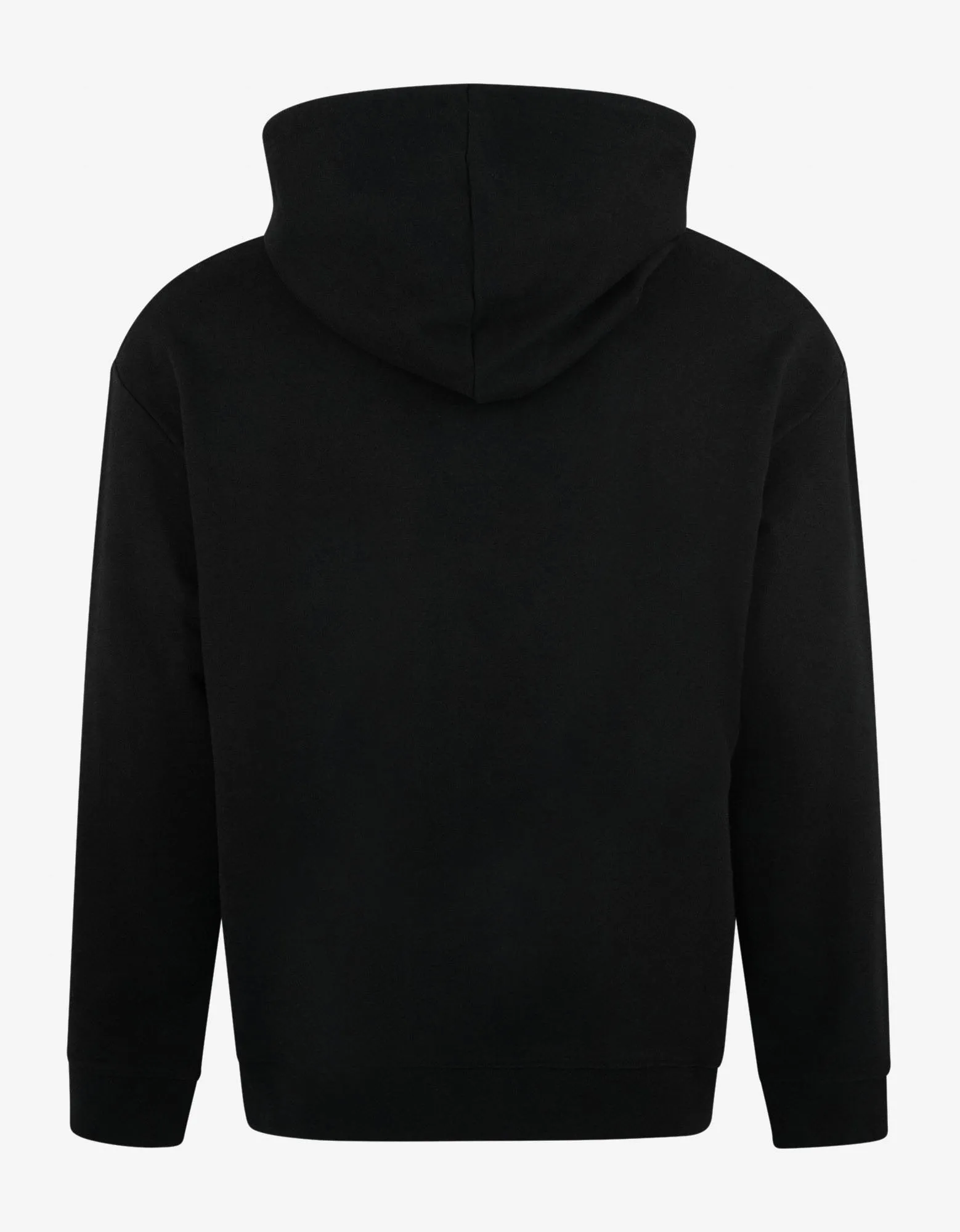 Black Regular Fit Hoodie with Patches