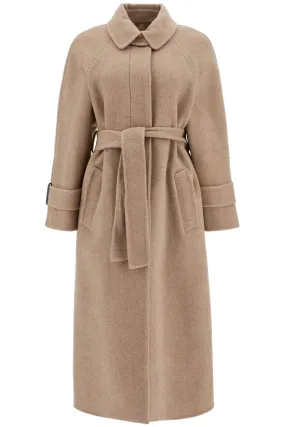 Brunello Cucinelli Wool And Cashmere Coat With Belt.   Beige