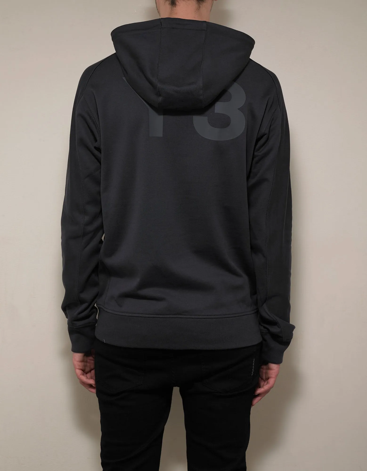 Carbon Grey Y-3 Print Zip Hoodie