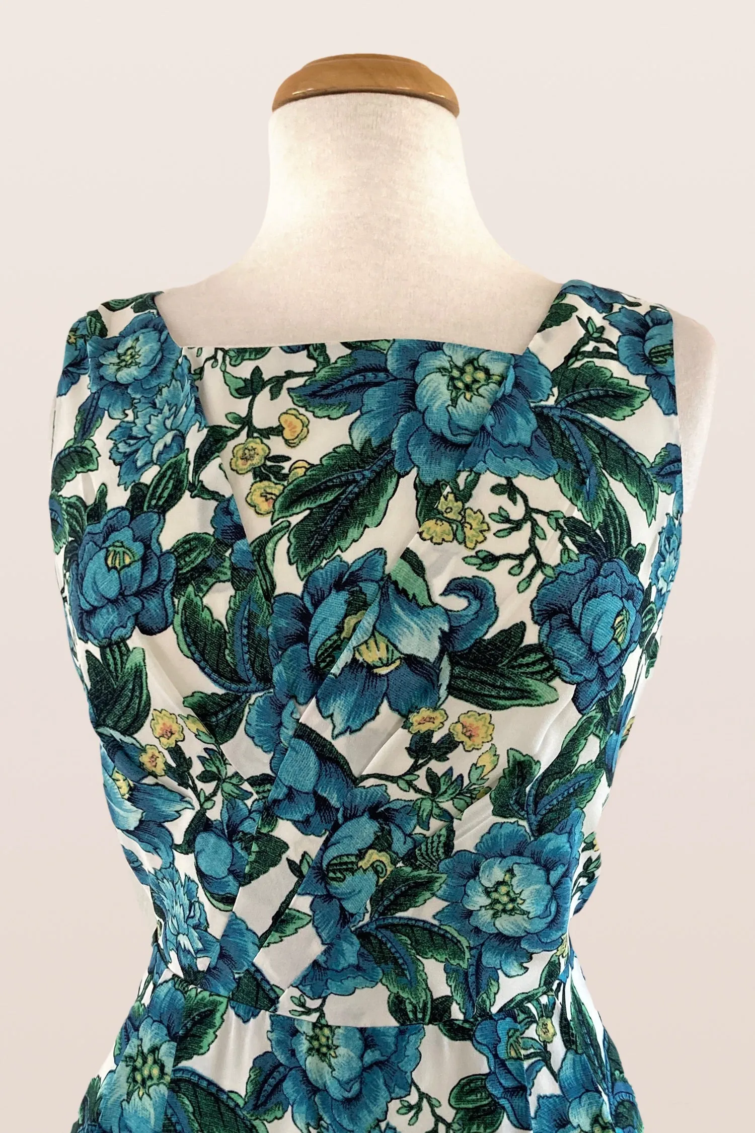 Dalena Turquoise Peonies Dress