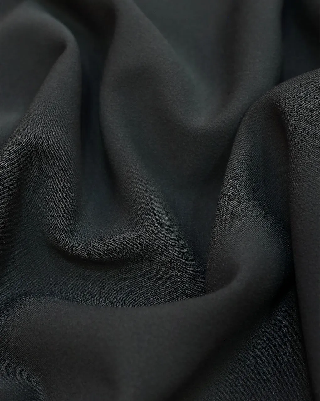 DARK GREY Polyester Moss Crepe Fabric