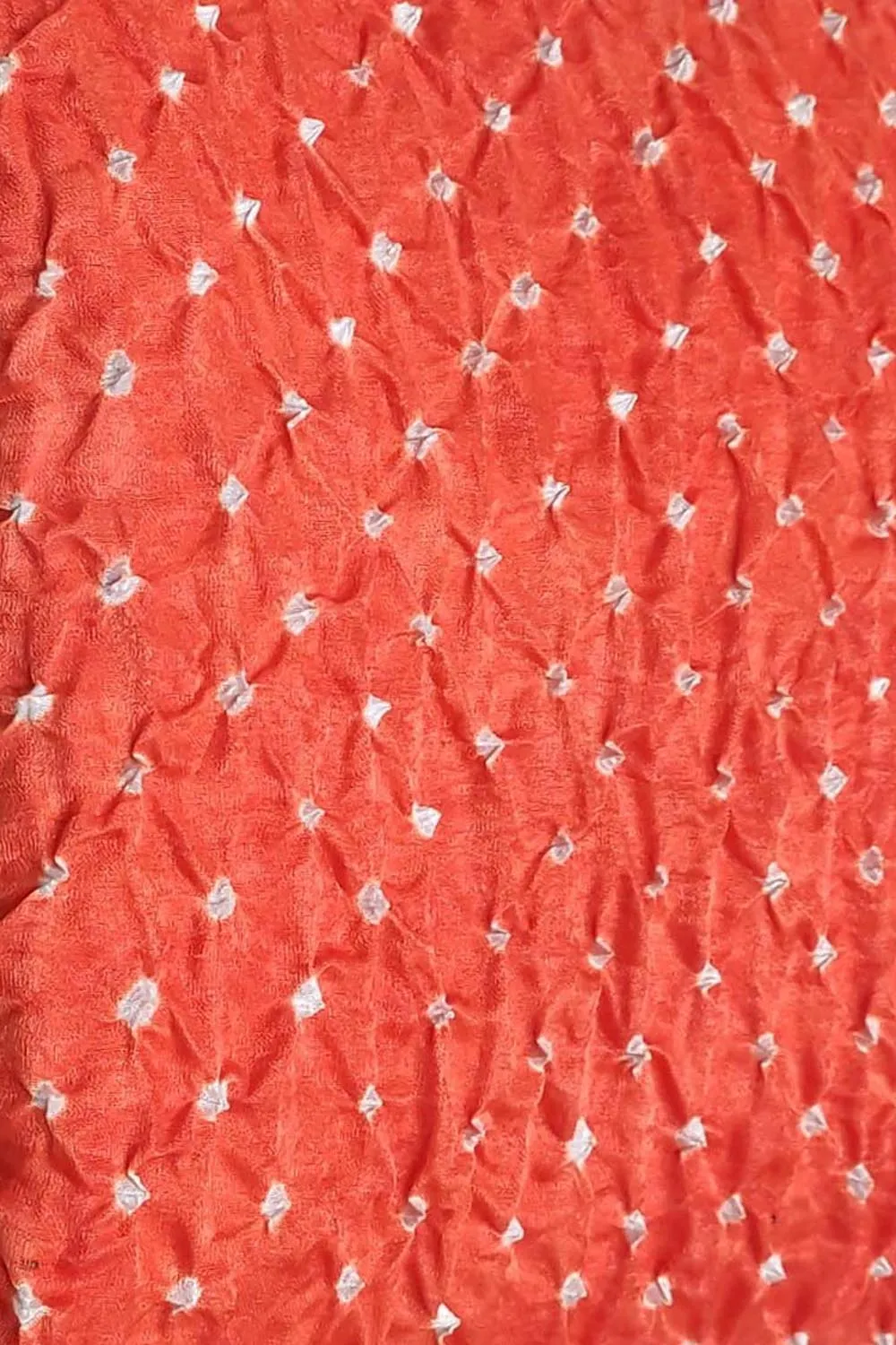 Elegant Orange Bandhani Gajji Silk Fabric ( 6 Mtr )