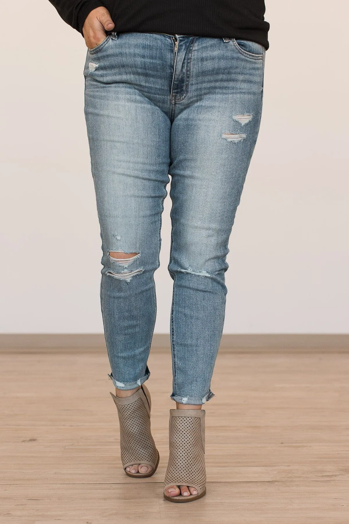 Eunina Mid-Rise Skinny Jeans- Malia Wash