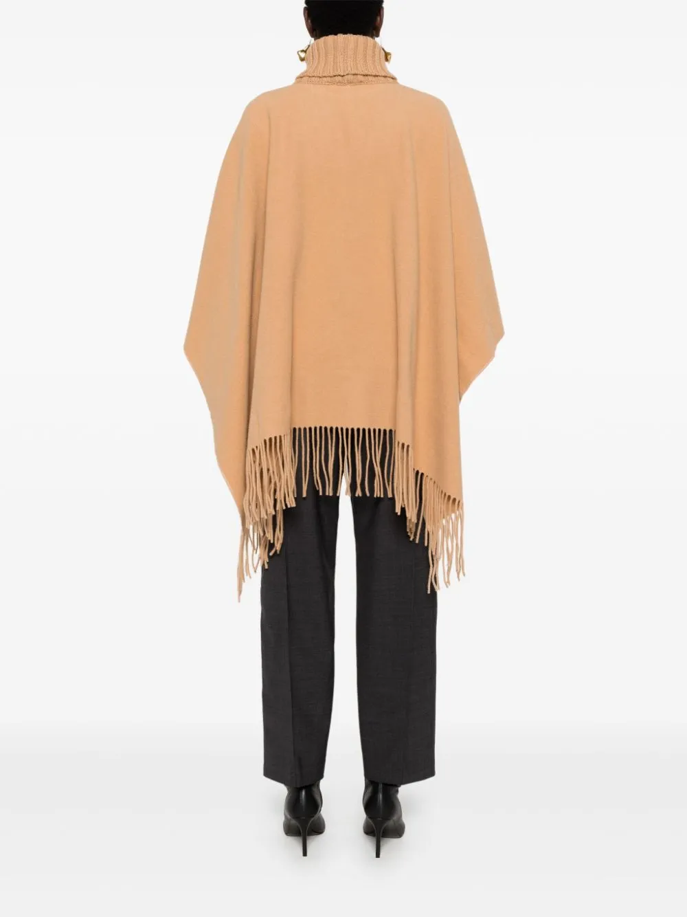 FABIANA FILIPPI Wool and Silk Blend Cape - Mid-Length with Draped Sleeves