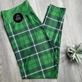 Green Patty Lucky Plaid Soft Leggings