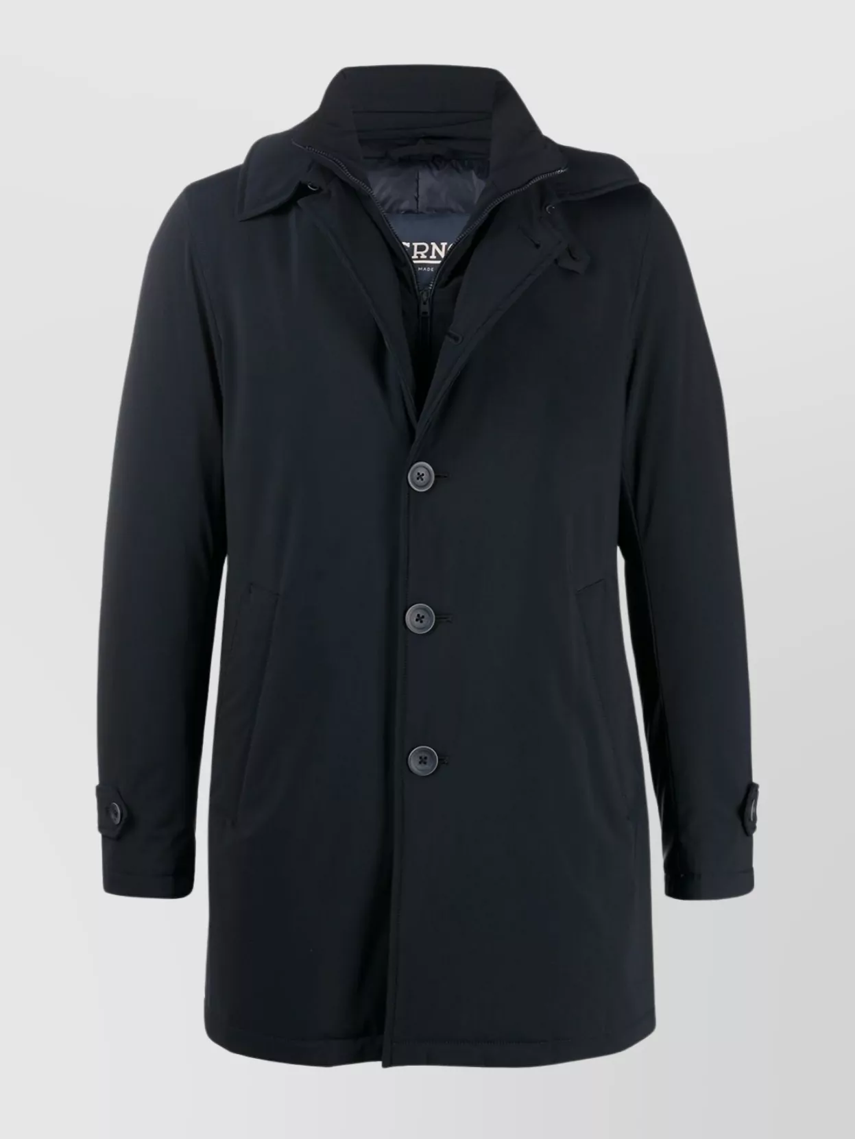 Herno   Padded single-breasted coat side pockets