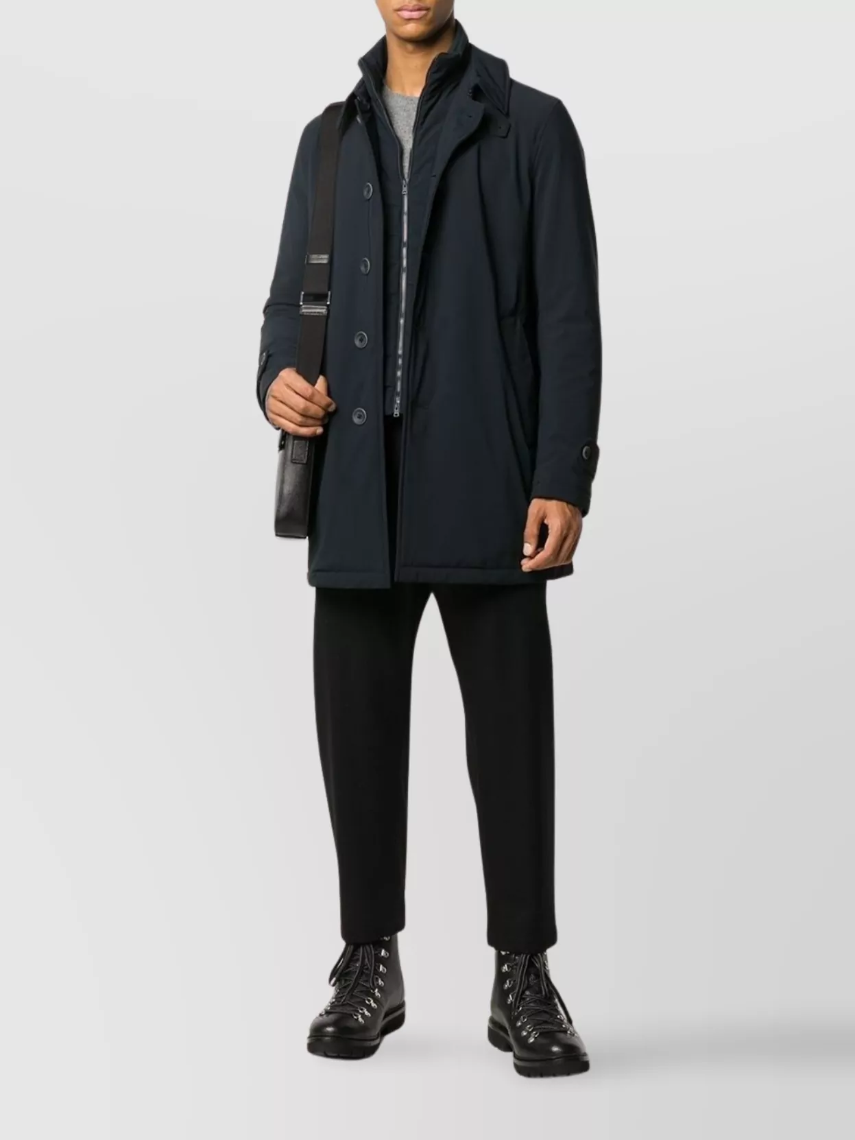 Herno   Padded single-breasted coat side pockets