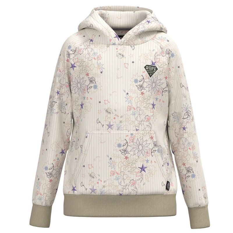 Hooey Youth Rope Like A Girl Western Star Pattern Hoody in White