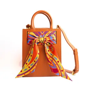 Leather Mini Calista + Orange Paisley Twilly