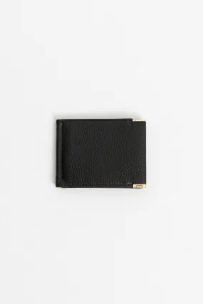 Leather Money Clip Off Black