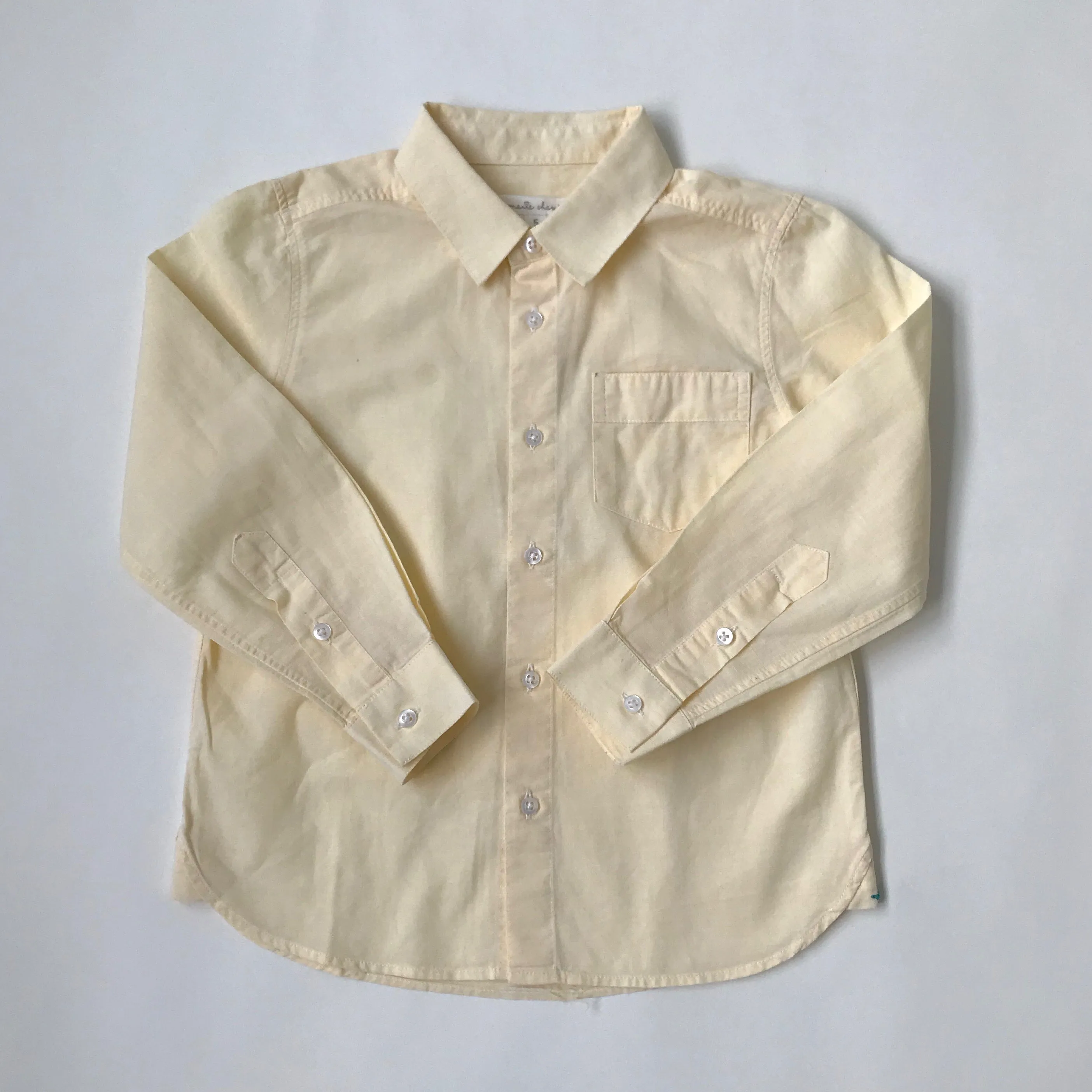 Marie-Chantal Pale Yellow Cotton Shirt: 5 & 6 Years