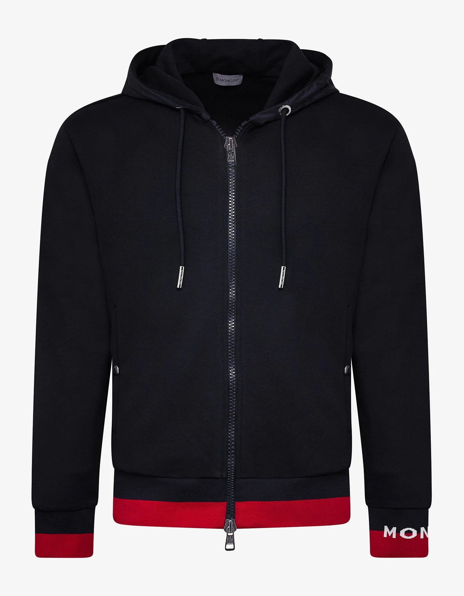 Navy Blue Hoodie with Red Trim