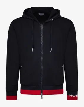 Navy Blue Hoodie with Red Trim