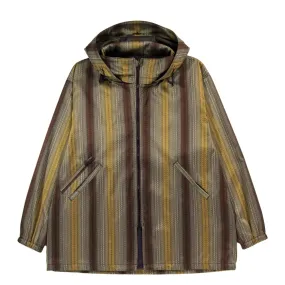 NEEDLES HOODED SUR COAT OMBRE STRIPE JACQUARD BEIGE / BROWN