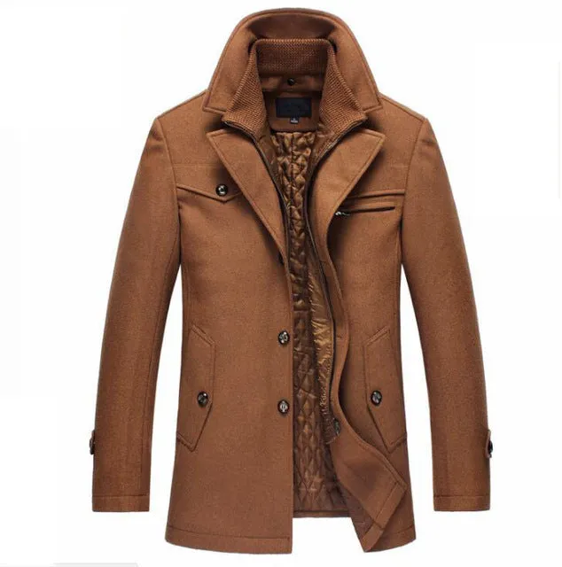 New Winter Wool Coat Slim Fit Jackets