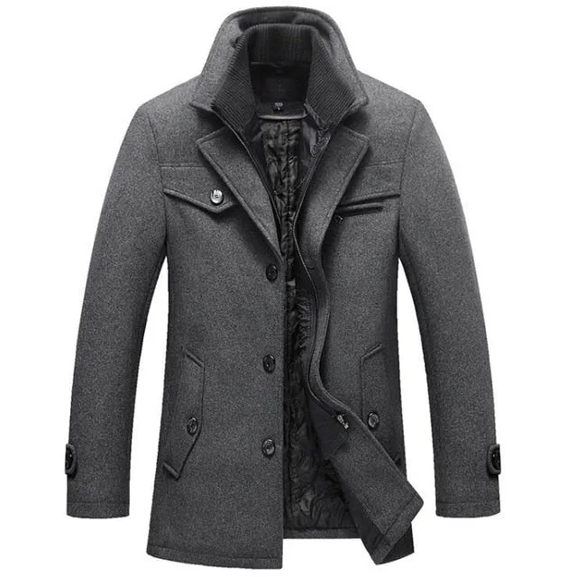 New Winter Wool Coat Slim Fit Jackets