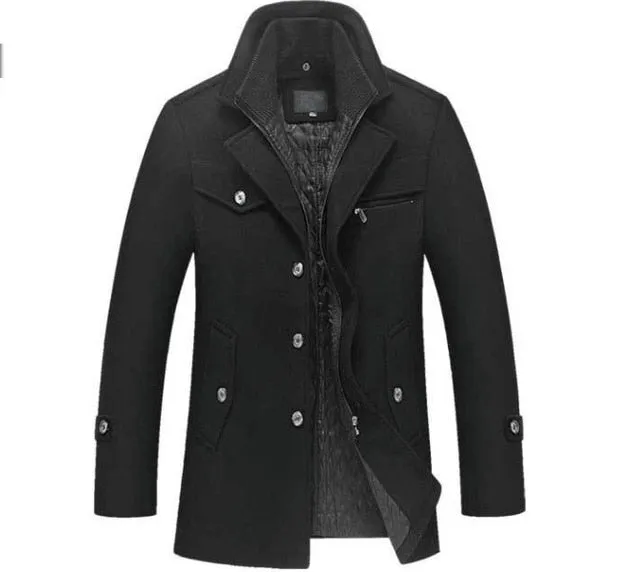 New Winter Wool Coat Slim Fit Jackets