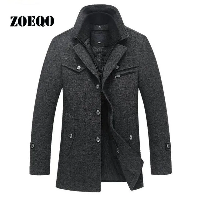 New Winter Wool Coat Slim Fit Jackets