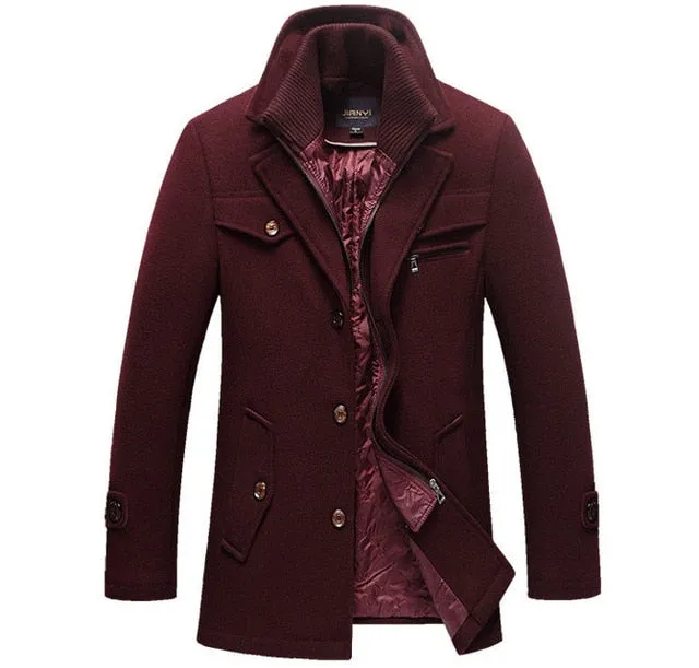 New Winter Wool Coat Slim Fit Jackets