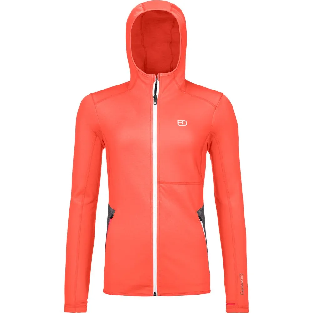 ORTOVOX - Fleece Hoody Women coral