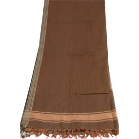 Sanskriti Vintage Long Dupatta Stole Pure Cotton Brown Hijab Woven Scarves