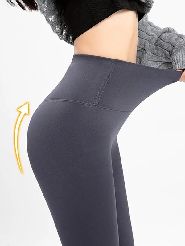 Skinny Leg Solid Color Elastic Fleece Leggings