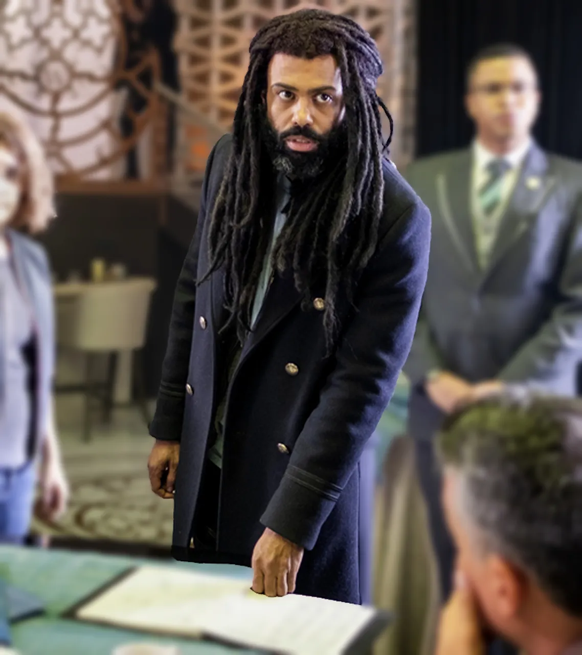 Snowpiercer 2020 Daveed Diggs Blue Trench Coat