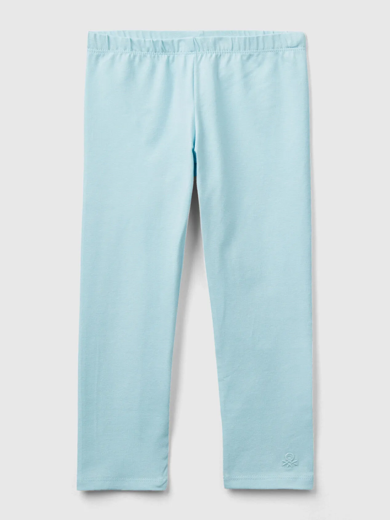 Stretch cotton leggings - Aqua | Benetton