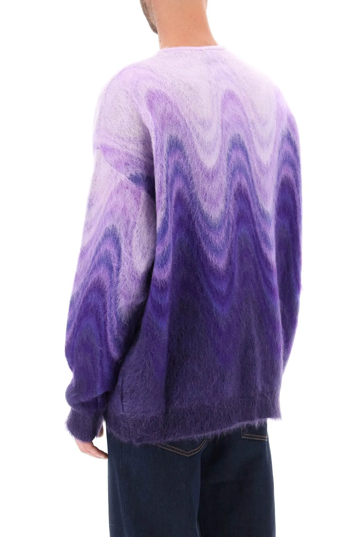 Sweater In Gradient Brushed Mohair Wool