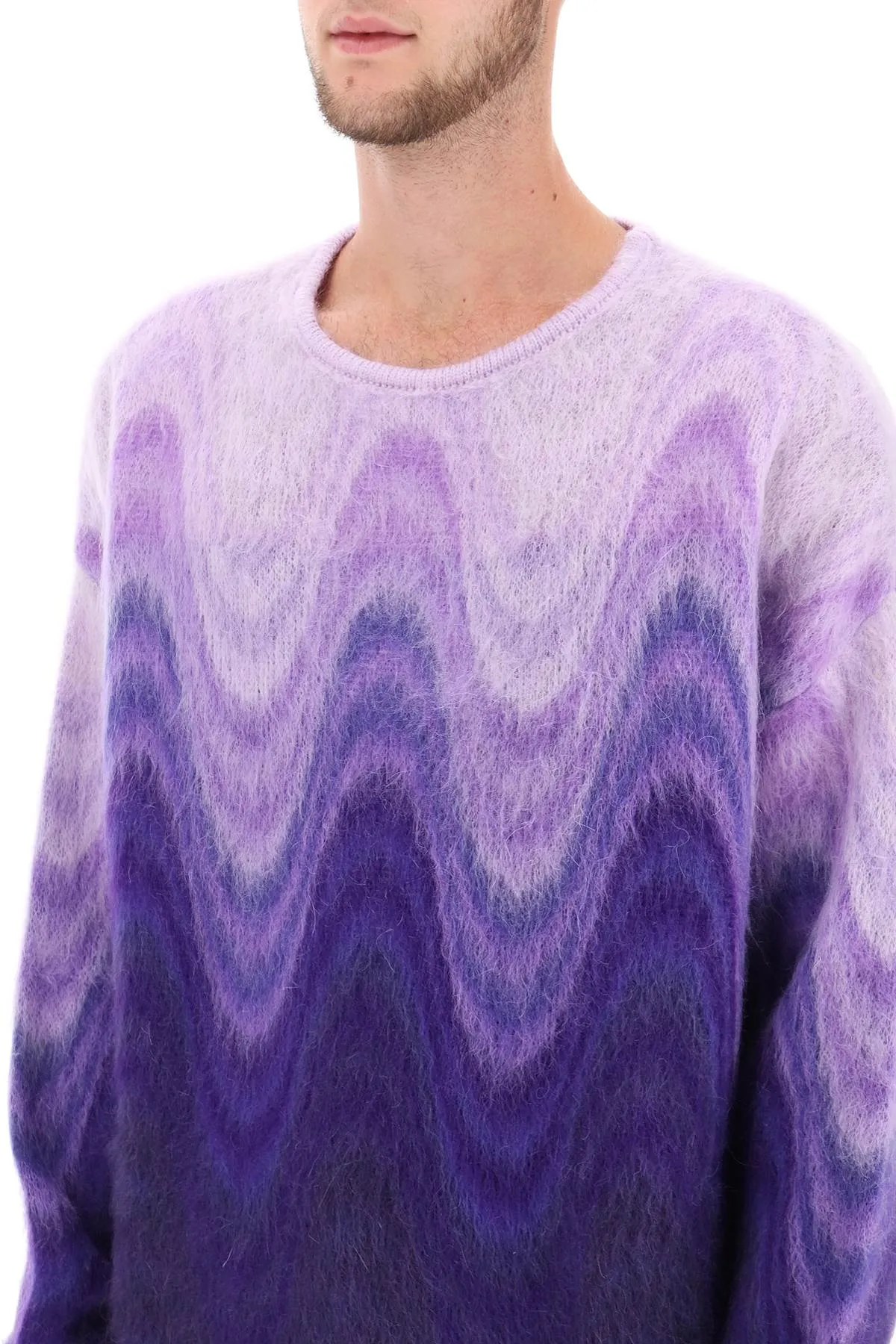 Sweater In Gradient Brushed Mohair Wool