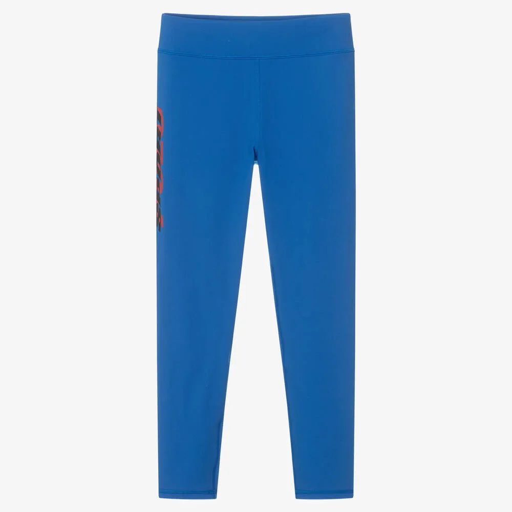 Teen Girls Blue Logo Leggings