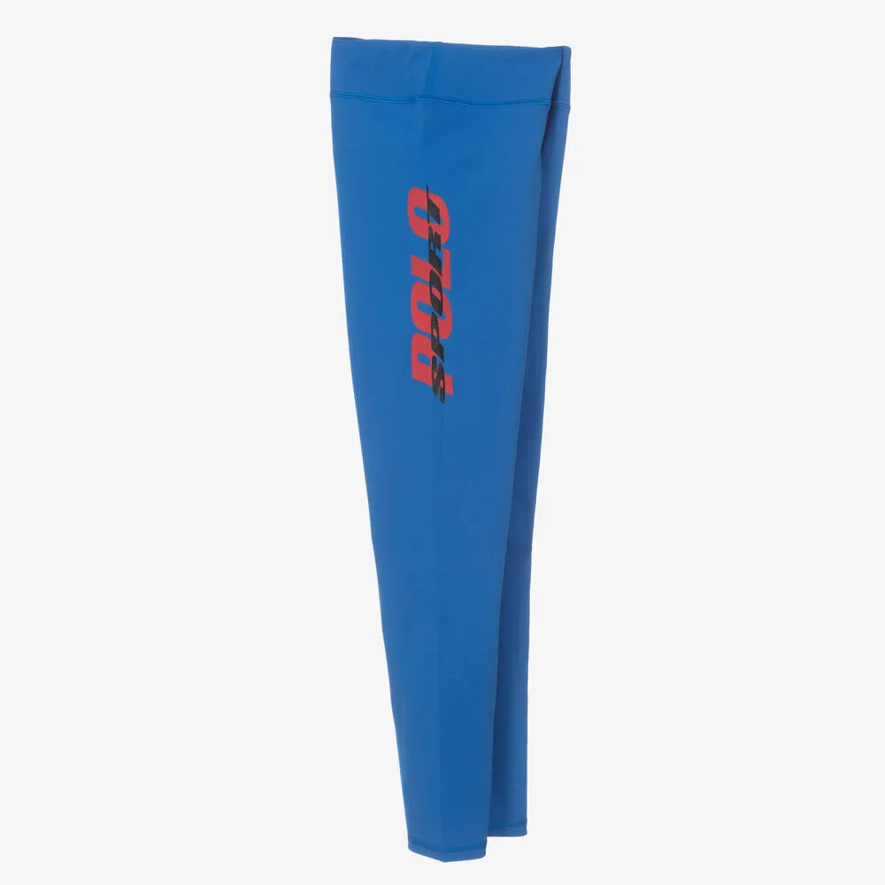 Teen Girls Blue Logo Leggings