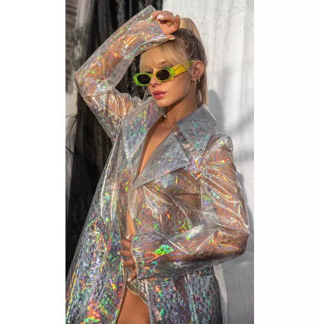 Transparent PVC Vinyl Trench Coat