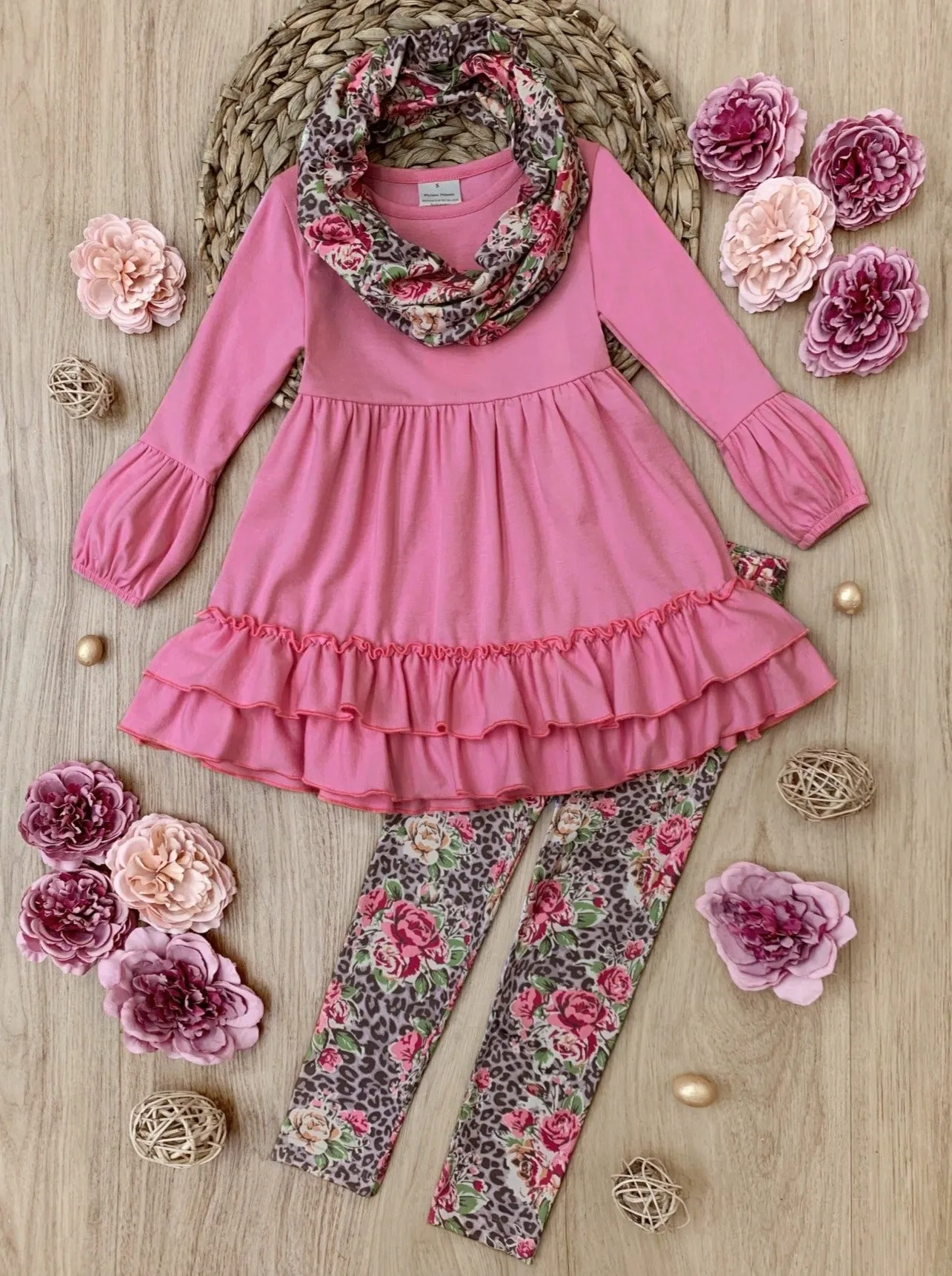 Wild Flowers Tunic, Scarf And Legging Set