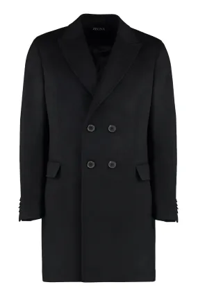 WOOL BLEND DOUBLE-BREASTED COAT