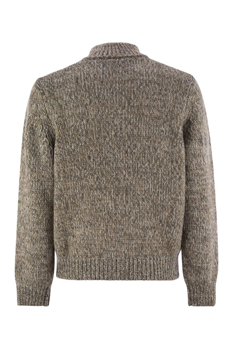 WOOL-BLEND TURTLENECK CARDIGAN